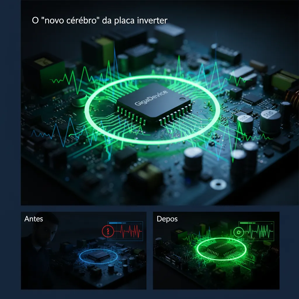 Notícia de climatização: O Novo Cérebro Chinês nas Placas Inverter: GigaDevice Ataca com MCU Cortex-M33 para Controle de Motores