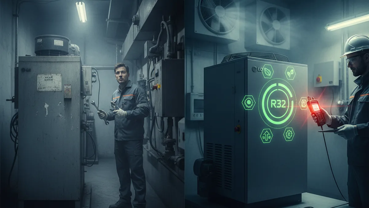 Notícia de climatização: LG Aposta Tudo no R32: O que a Nova Geração de Chillers Inverter Significa para o Técnico de Climatização Comercial?