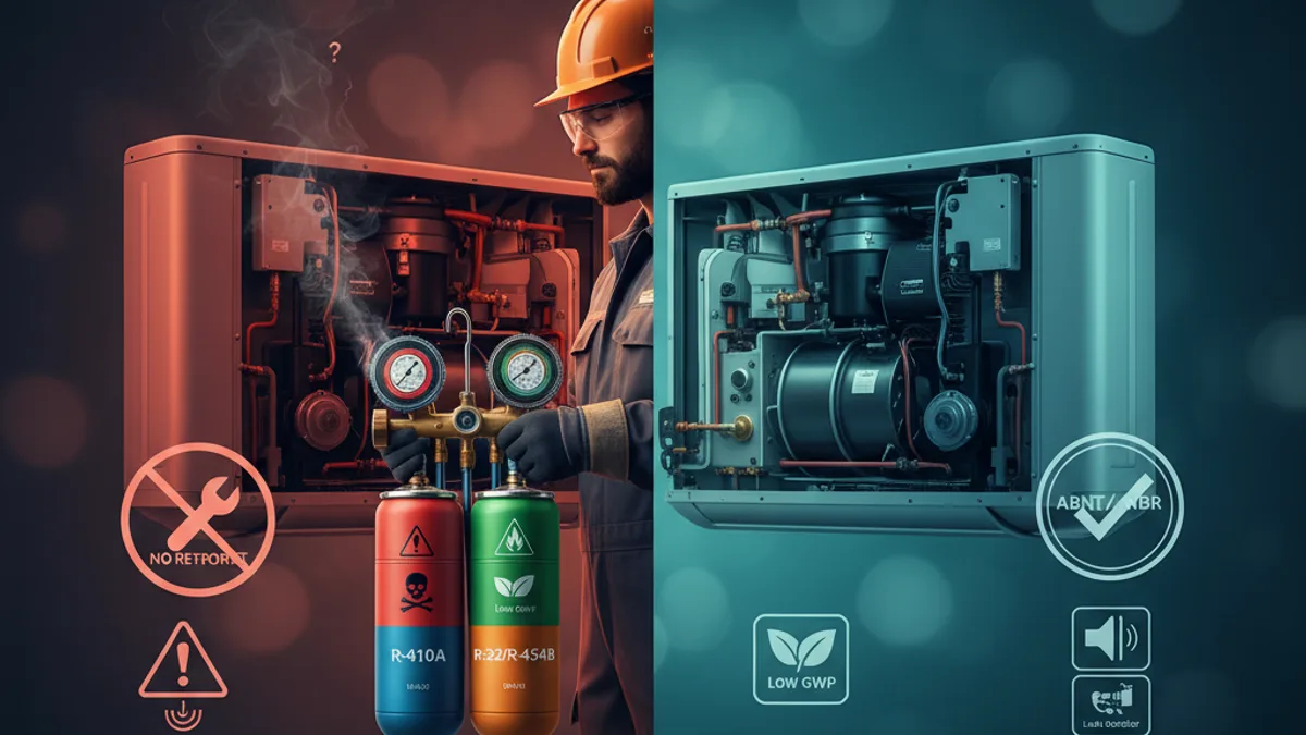 Notícia de climatização: R-32 e R-454B: O Guia Definitivo do Retrofit. Posso Substituir o R-410A? O que Muda na Prática?