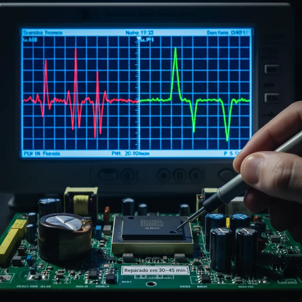 Análise com osciloscópio em placas inverter: 8 passos