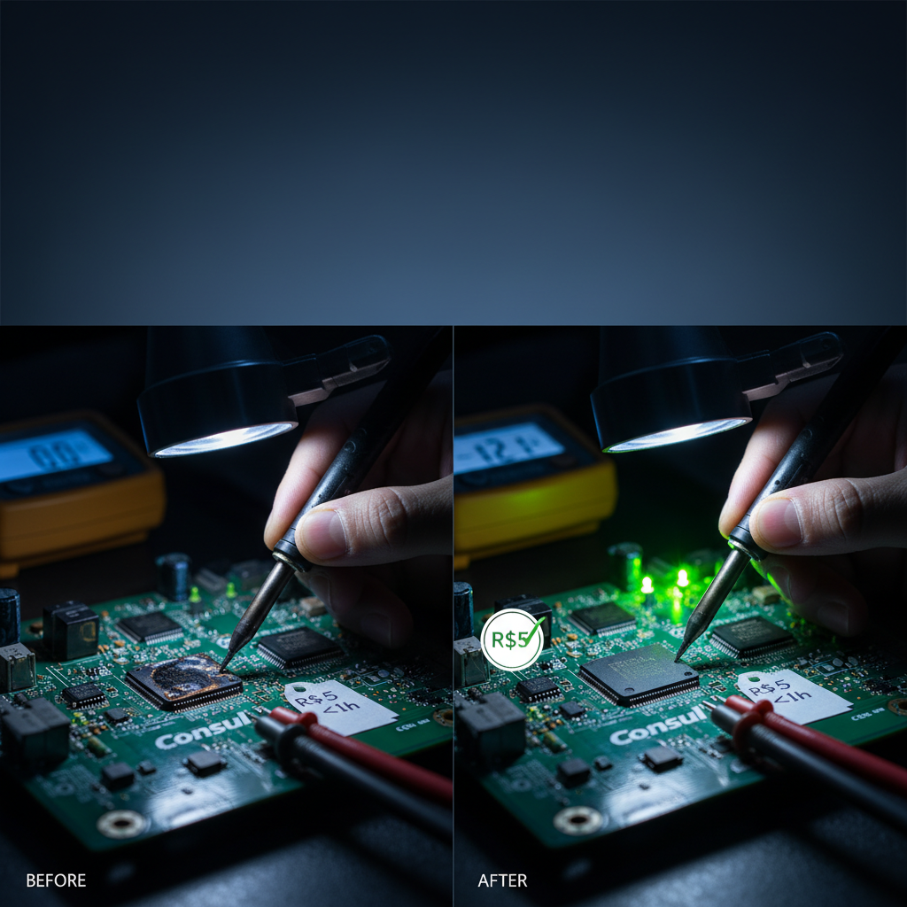 Quanto cobrar por reparar placa Inverter 12.000BTU — opções