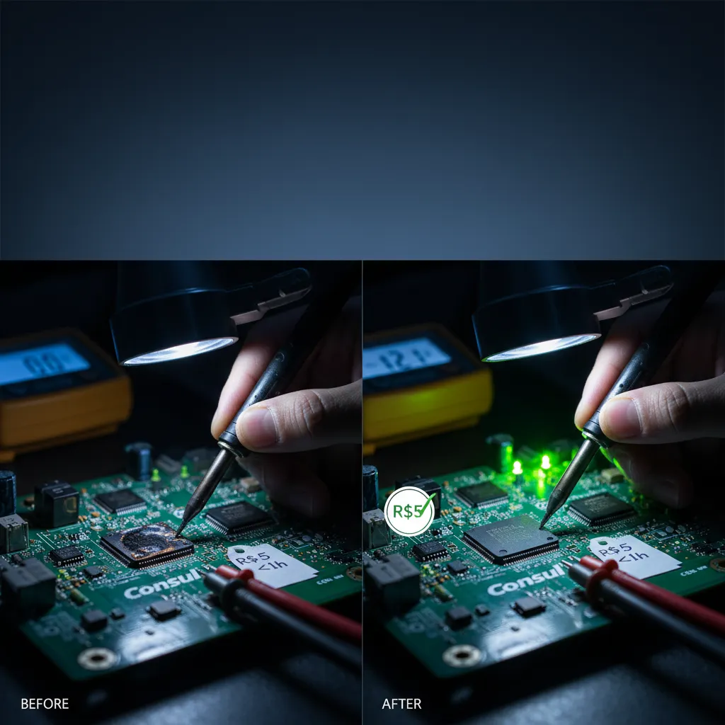 Quanto cobrar por reparar placa Inverter 12.000BTU — opções