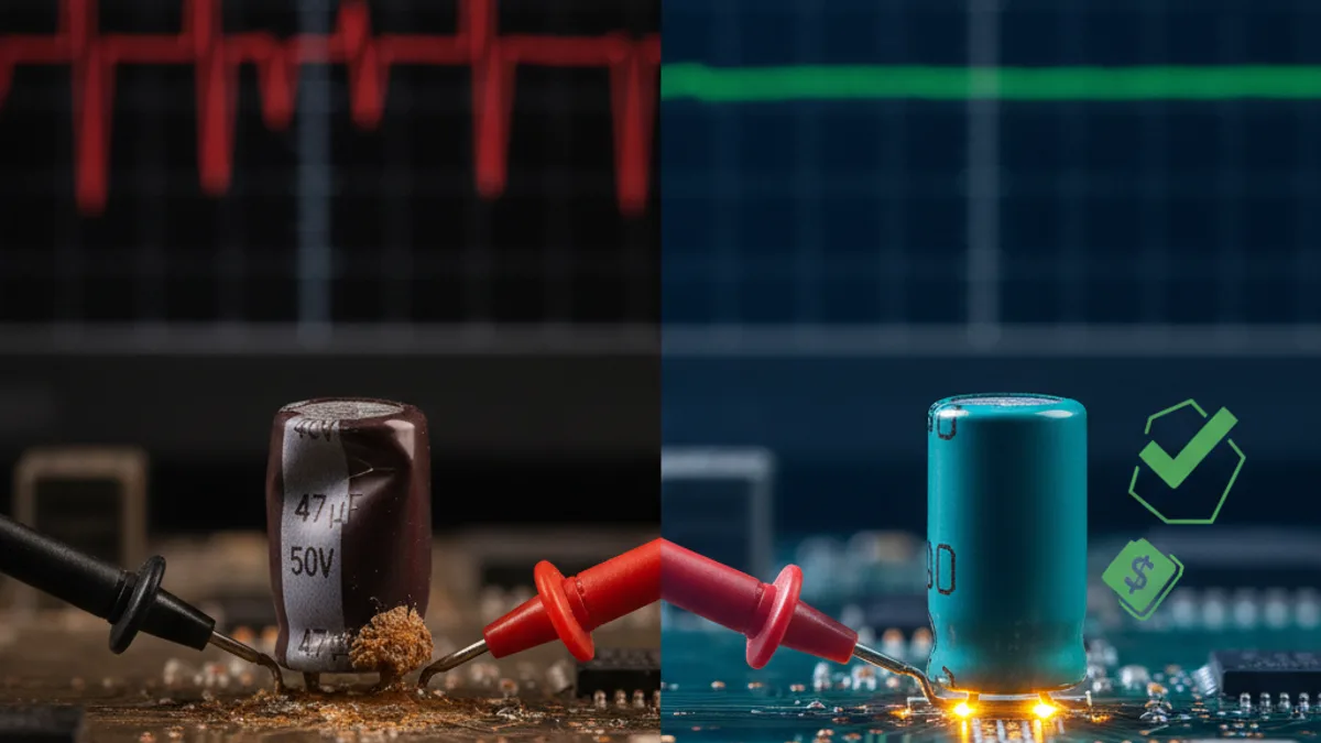 Quanto cobrar por trocar só um capacitor? 5 parâmetros